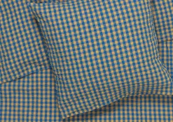 JUNA Bæk&Bølge Sengetøj 140x220 cm blå/okker DK | Køb her