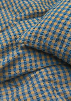 JUNA Bæk&Bølge Sengetøj 140x220 cm blå/okker DK | Køb her