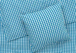 JUNA Bæk&Bølge Sengetøj 220x220 cm blå/birk SE | Køb her