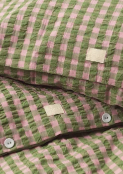 JUNA Bæk&Bølge Sengetøj 140x200 cm grøn/soft pink DK