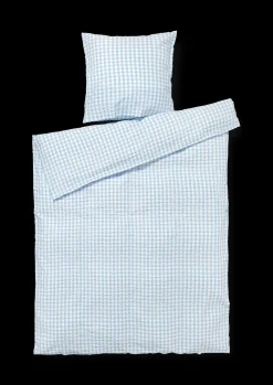 JUNA Bæk&Bølge Sengetøj 140x200 cm lys blå/hvid DK | Køb her