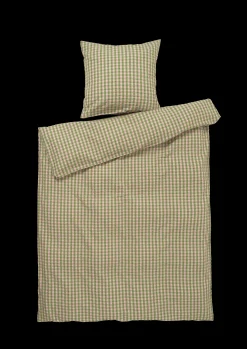 JUNA Bæk&Bølge Sengetøj 140x220 cm grøn/soft pink DK