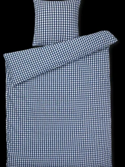 JUNA Bæk&Bølge Sengetøj 150x210 cm mørk blå/hvid | Køb her