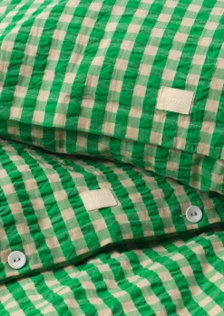 JUNA Bæk&Bølge Sengetøj 200x220 cm grøn/sand DK | Køb her