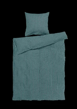 JUNA Bæk&Bølge Sengetøj 140x220 cm grøn/lys blå DK | Køb nu