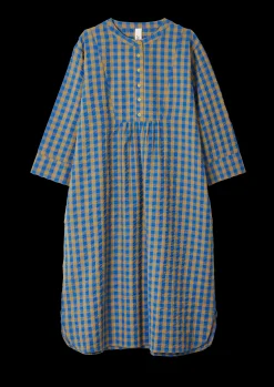 JUNA Bæk&Bølge Sonja dress S/M blå/okker | Køb her