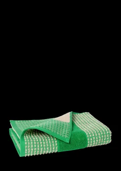 JUNA Check Håndklæde 70x140 cm grøn/sand | Køb her