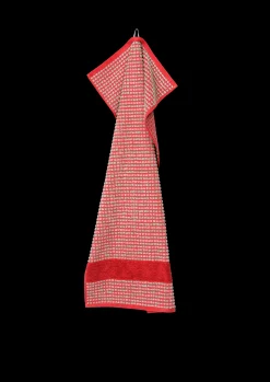 JUNA Check Håndklæde 50x100 cm rød/sand | Køb hos os