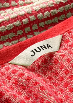 JUNA Check Håndklæde 50x100 cm rød/sand | Køb hos os