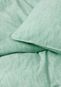 JUNA Monochrome Lines Sengetøj 200x220cm grøn/hvid | Køb her