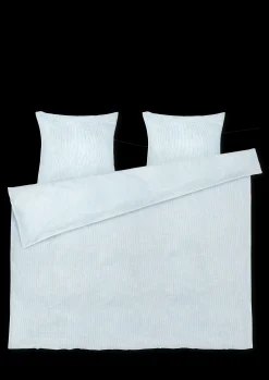 JUNA Monochrome Lines Sengetøj 200x220 cm lys blå/hvid