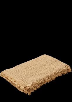 JUNA Sengetæppe 240x260 cm i sand fra serien Reloved