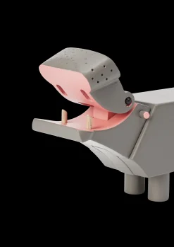 Kay Bojesen Flodhest liliput i grå fra serien Liliput