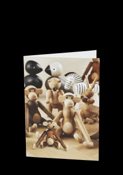 Kay Bojesen Kort A6 Trædyr, Miniabe front mix træ 1 stk.