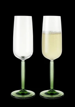 Kähler Hammershøi Champagneglas 24 cl grøn 2 stk. | Køb her