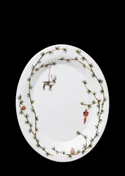 Kähler Hammershøi Christmas Ovalt bordfad hvid m. deko