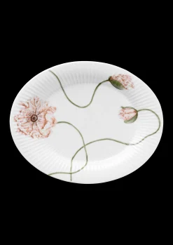 Kähler Hammershøi Poppy Ovalt bordfad 22.5x28.5 hvid m. deko