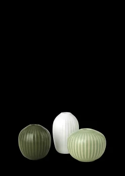 Kähler Hammershøi Vase miniature støvet grøn 3 stk.