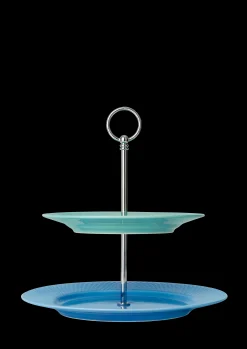 Lyngby Porcelæn Rhombe Color Etagere Ø27 blå/grøn | Køb her