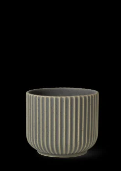 Lyngby Porcelæn Urtepotteskjuler mellem olivengrøn | Køb her