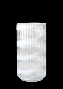 Lyngby Porcelæn Vase H20.5 cm swirl hvid mundblæst glas